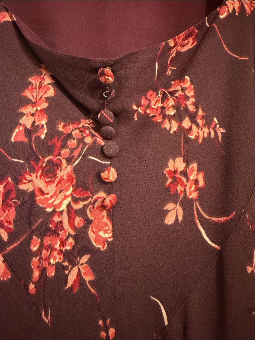 Reformation Floral Wine Maxi Dress - Picture 8 of 9